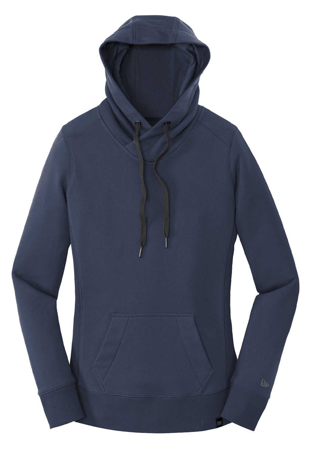 New Era LNEA500 Womens Sueded French Terry Hooded Sweatshirt Hoodie w/ Pouch Pocket Navy Blue Flat Front