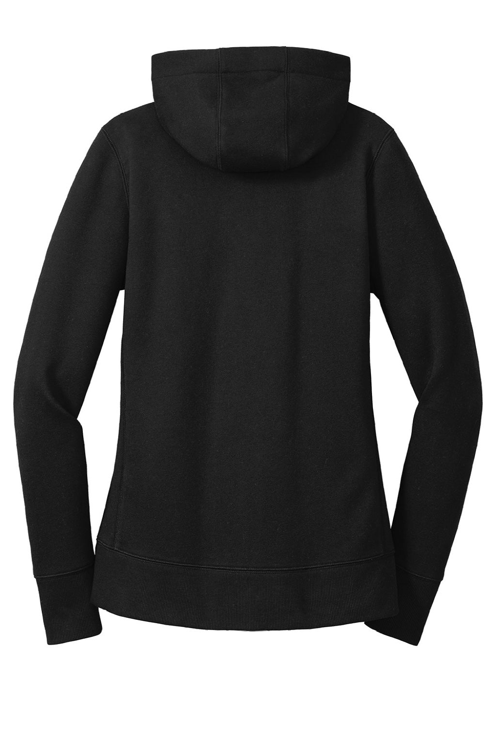 New Era LNEA502 Womens Sueded French Terry Full Zip Hooded Sweatshirt Hoodie w/ Pockets Black Flat Back