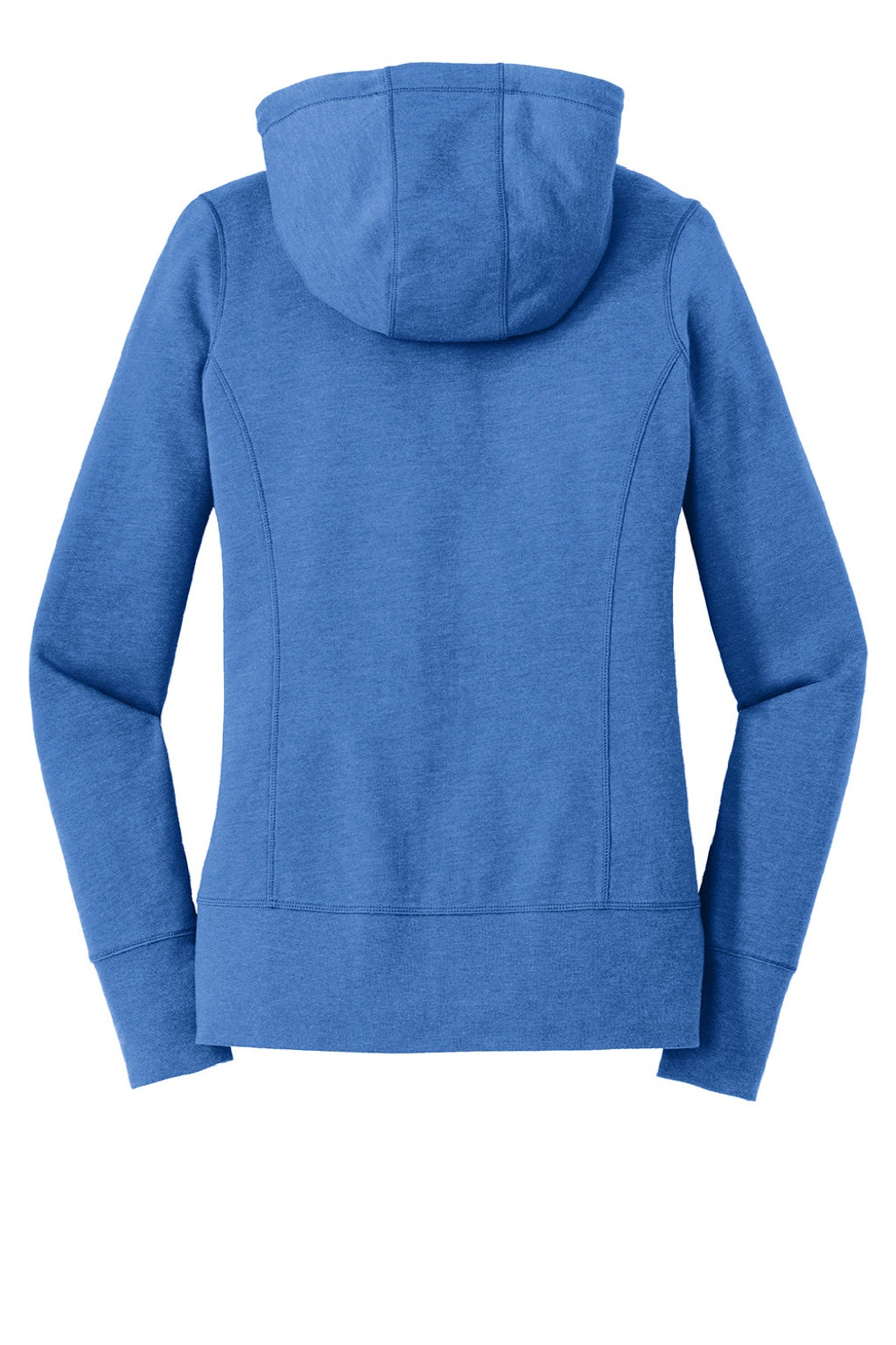 New Era LNEA511 Womens Fleece Full Zip Hooded Sweatshirt Hoodie w/ Pockets Heather Royal Blue Flat Back