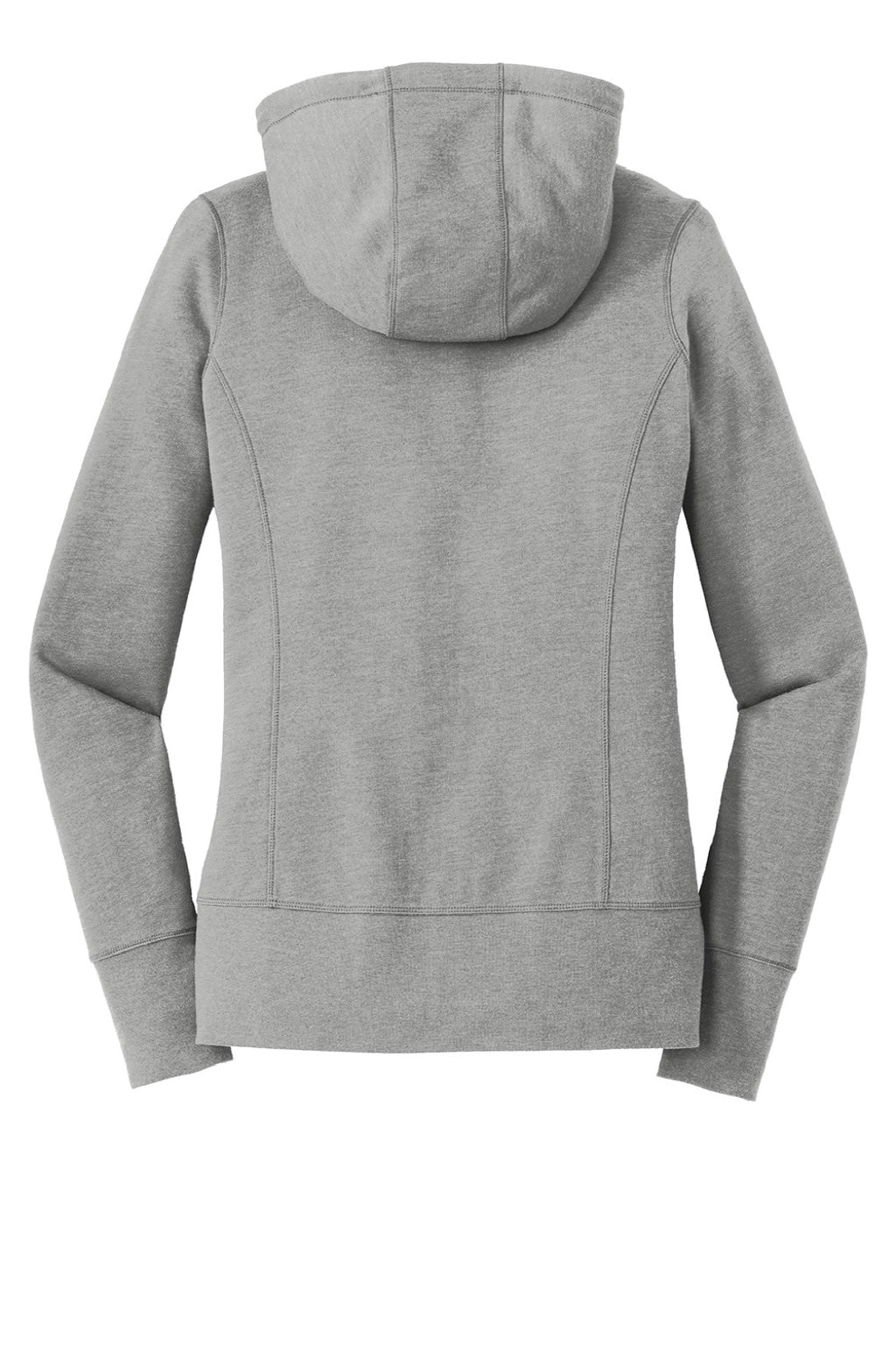 New Era LNEA511 Womens Fleece Full Zip Hooded Sweatshirt Hoodie w/ Pockets Heather Shadow Grey Flat Back