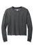 New Era LNEA514 Womens Fleece Crop Crewneck Sweatshirt Heather Black Flat Front