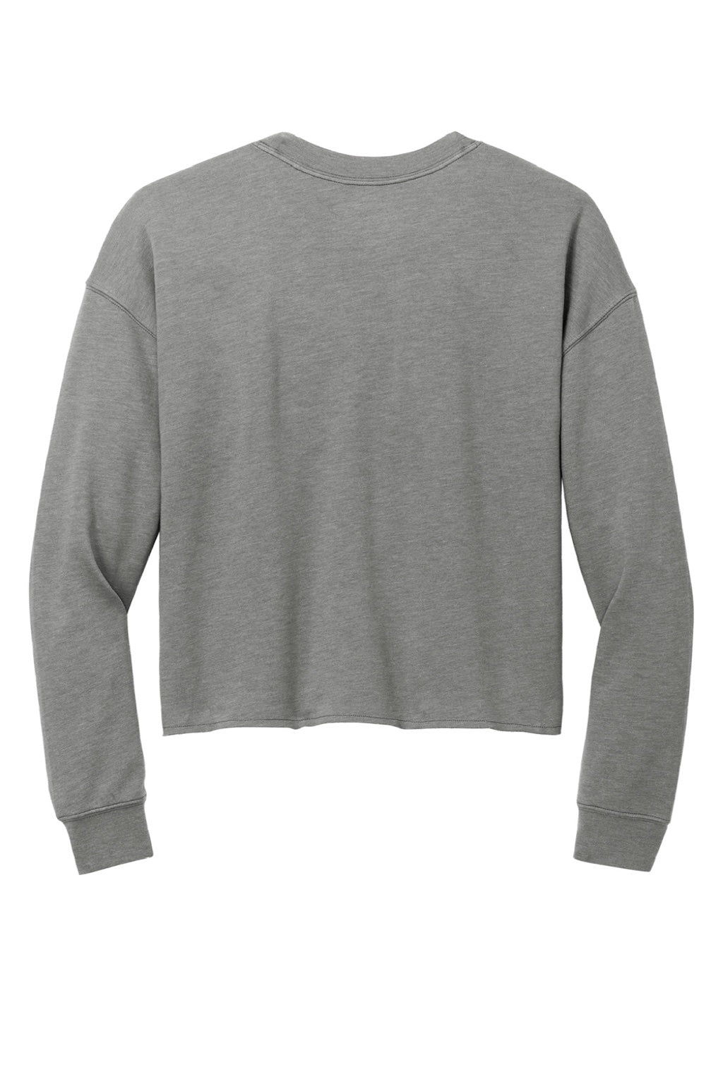 New Era LNEA514 Womens Fleece Crop Crewneck Sweatshirt Heather Shadow Grey Flat Back
