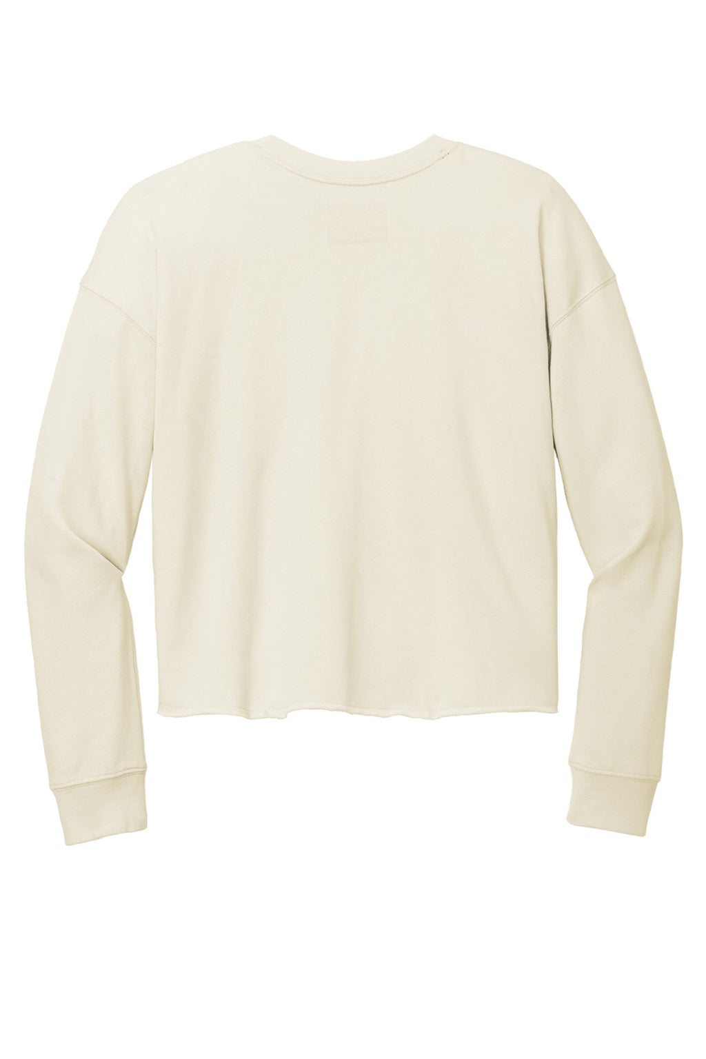 New Era LNEA514 Womens Fleece Crop Crewneck Sweatshirt Soft Beige Flat Back