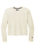 New Era LNEA514 Womens Fleece Crop Crewneck Sweatshirt Soft Beige Flat Front
