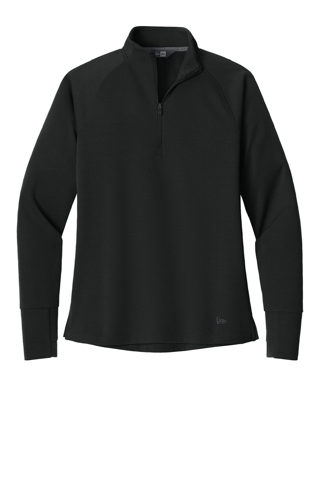 New Era LNEA515 Womens Stand Out 1/4 Zip Sweatshirt Black Flat Front