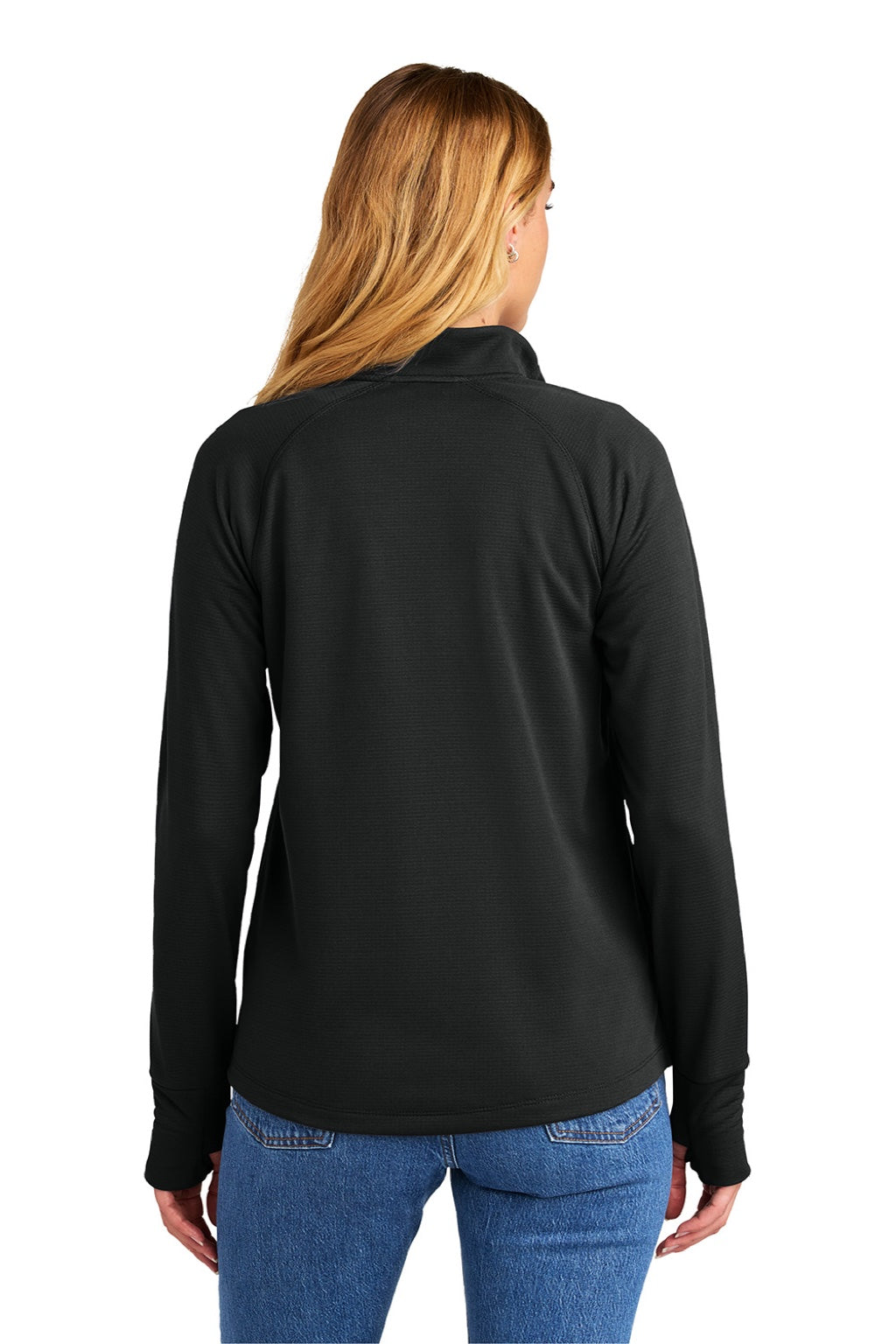 New Era LNEA515 Womens Stand Out 1/4 Zip Sweatshirt Black Model Back