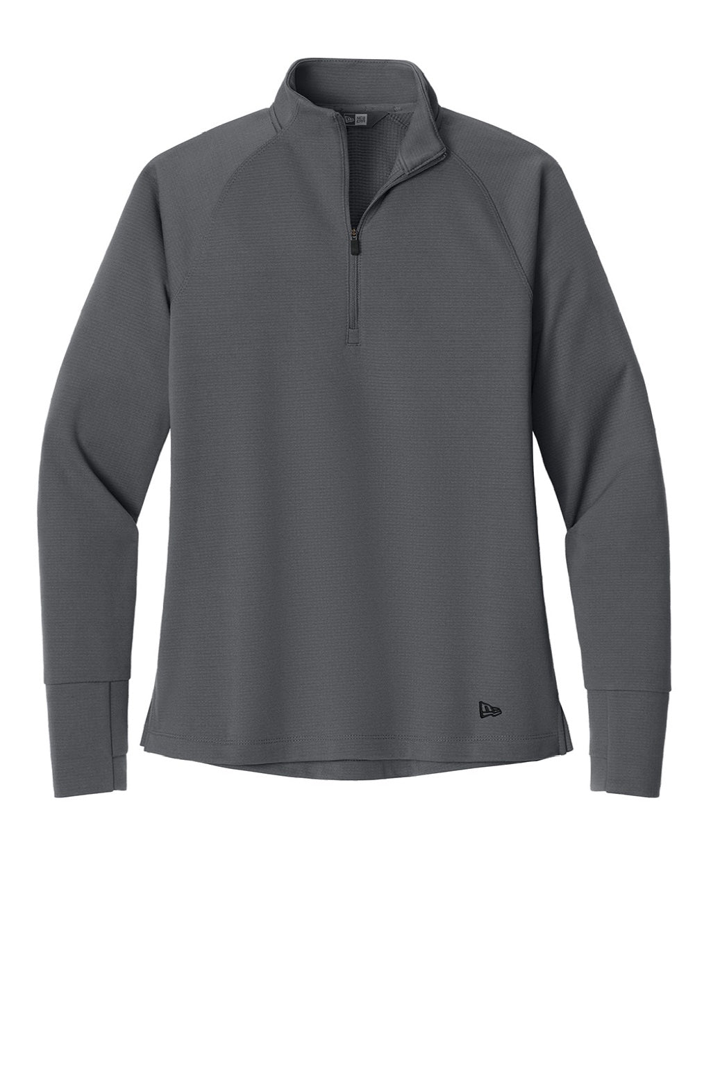 New Era LNEA515 Womens Stand Out 1/4 Zip Sweatshirt Graphite Grey Flat Front