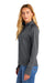 New Era LNEA515 Womens Stand Out 1/4 Zip Sweatshirt Graphite Grey Model Side