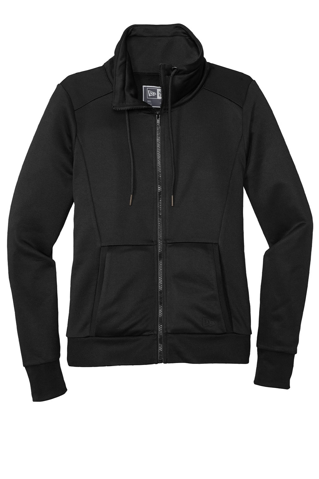 New Era LNEA530 Womens Performance Terry Full Zip Sweatshirt w/ Pockets Black Flat Front