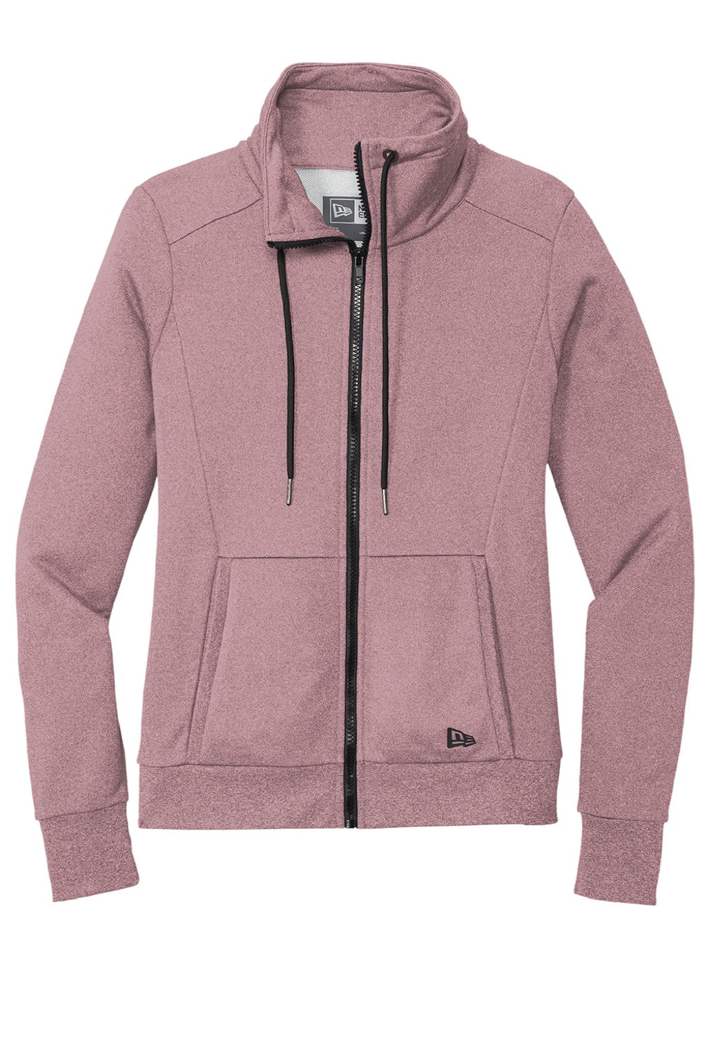 New Era LNEA530 Womens Performance Terry Full Zip Sweatshirt w/ Pockets Heather Dusty Mauve Flat Front