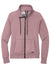 New Era LNEA530 Womens Performance Terry Full Zip Sweatshirt w/ Pockets Heather Dusty Mauve Flat Front