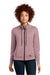 New Era LNEA530 Womens Performance Terry Full Zip Sweatshirt w/ Pockets Heather Dusty Mauve Model Front