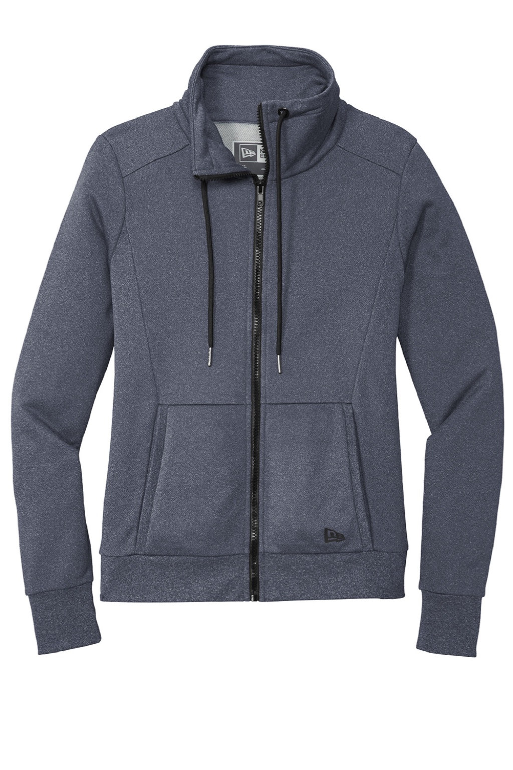 New Era LNEA530 Womens Performance Terry Full Zip Sweatshirt w/ Pockets Heather True Navy Blue Flat Front