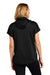 New Era LNEA533 Womens Performance Terry Short Sleeve Hooded Sweatshirt Hoodie w/ Pouch Pocket Black Model Back