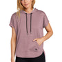 New Era Womens Performance Terry Short Sleeve Hooded Sweatshirt Hoodie w/ Pouch Pocket - Heather Dusty Mauve