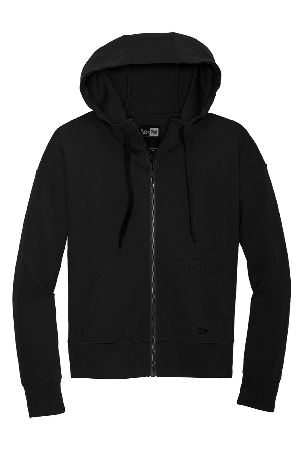 New Era LNEA540 Womens STS Full Zip Hooded Sweatshirt Hoodie w/ Pockets Black Flat Front