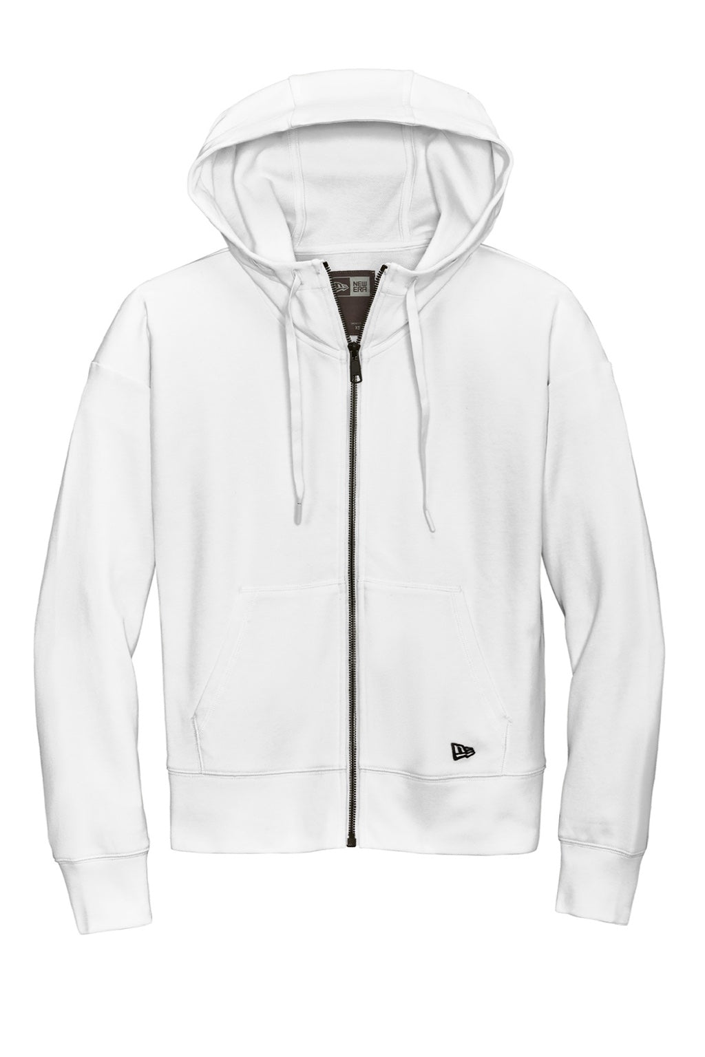 New Era LNEA540 Womens STS Full Zip Hooded Sweatshirt Hoodie w/ Pockets Fan White Flat Front