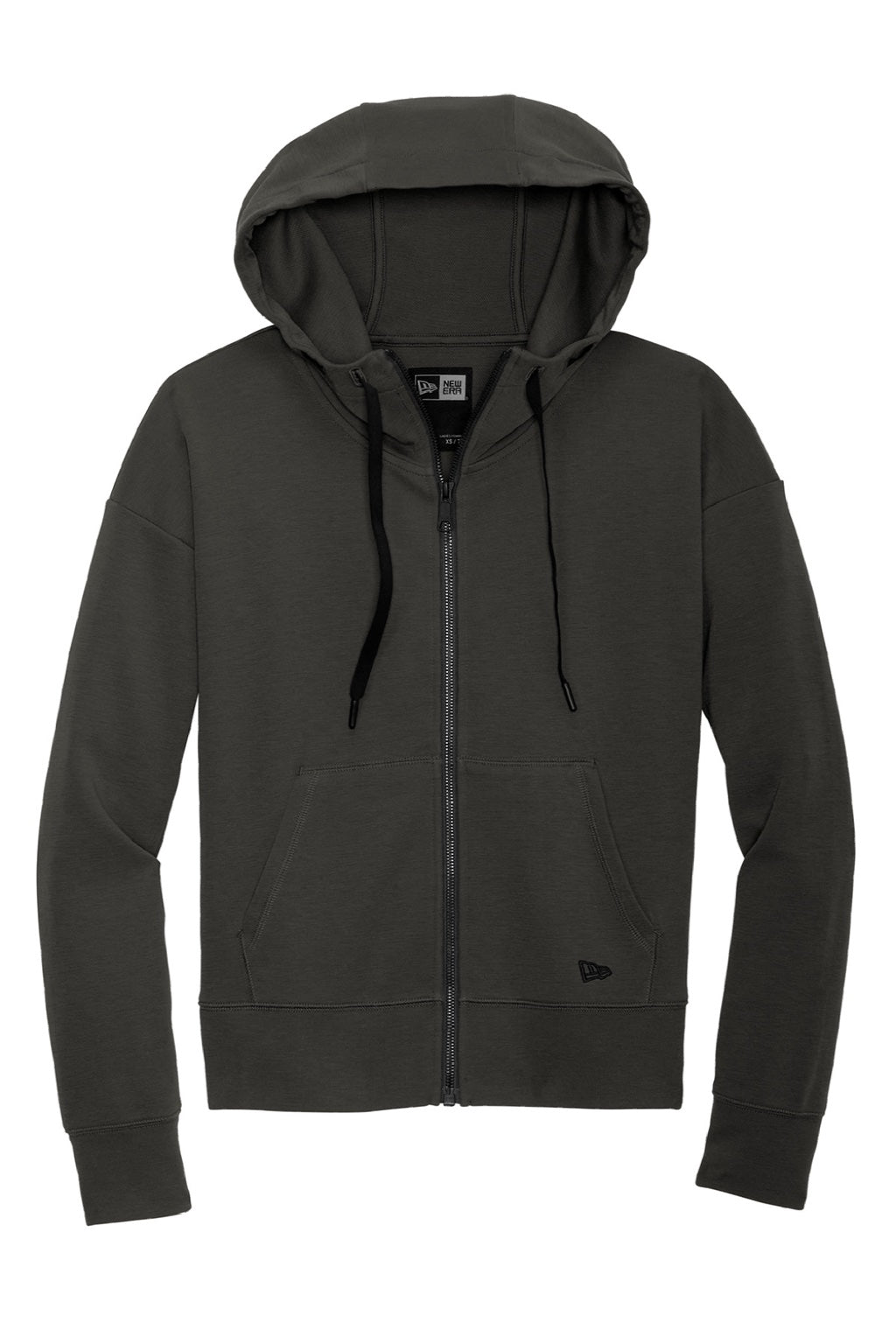 New Era LNEA540 Womens STS Full Zip Hooded Sweatshirt Hoodie w/ Pockets Graphite Grey Flat Front