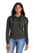 New Era LNEA540 Womens STS Full Zip Hooded Sweatshirt Hoodie w/ Pockets Graphite Grey Model Front