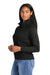 New Era LNEA541 Womens STS 1/4 Zip Sweatshirt w/ Pouch Pocket Black Model Side