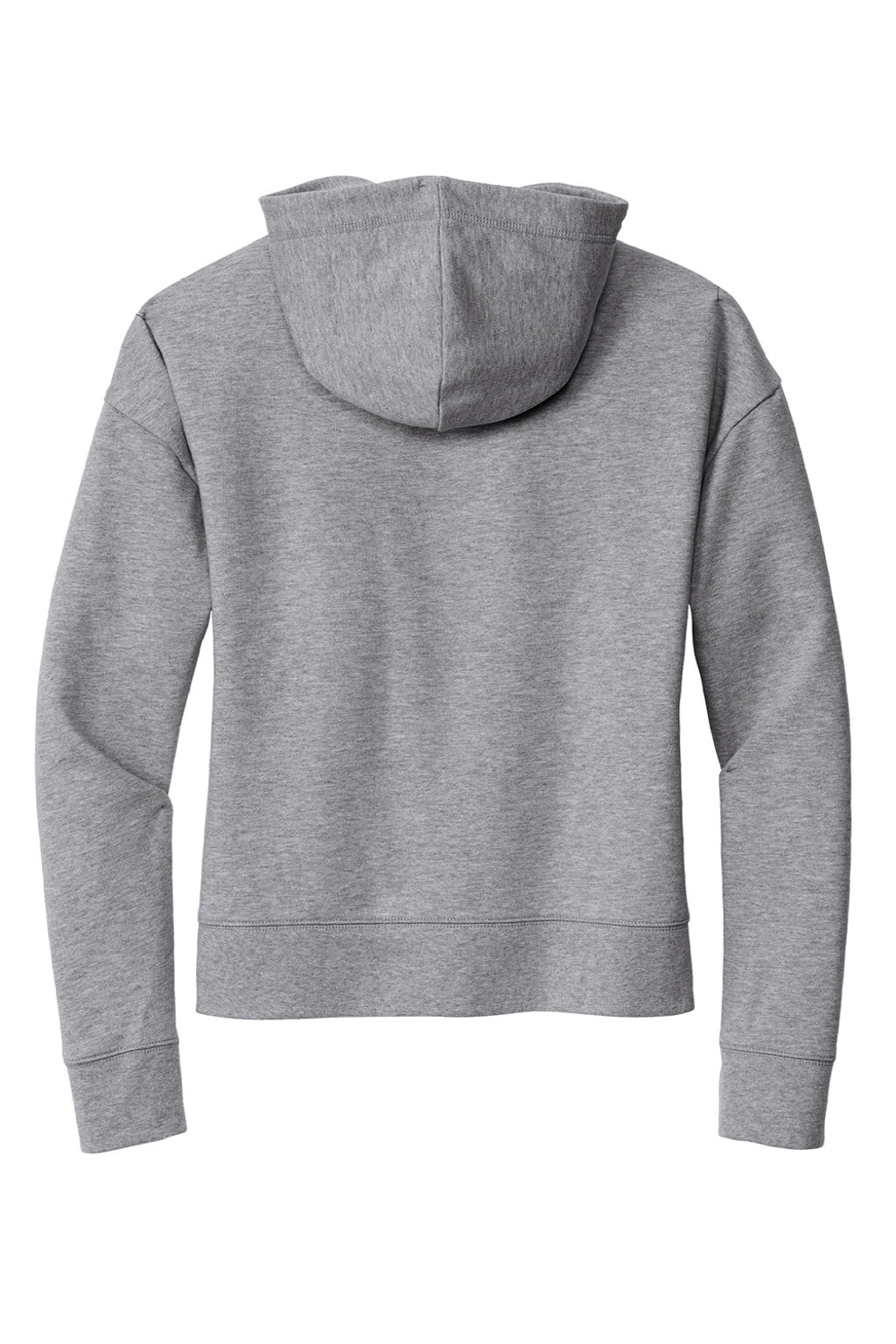 New Era LNEA550 Womens Comeback Fleece Hooded Sweatshirt Hoodie w/ Pouch Pocket Heather Grey Flat Back