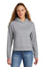 New Era LNEA550 Womens Comeback Fleece Hooded Sweatshirt Hoodie w/ Pouch Pocket Heather Grey Model Front
