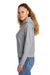 New Era LNEA550 Womens Comeback Fleece Hooded Sweatshirt Hoodie w/ Pouch Pocket Heather Grey Model Side