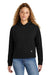 New Era LNEA550 Womens Comeback Fleece Hooded Sweatshirt Hoodie w/ Pouch Pocket Black Model Front