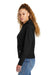 New Era LNEA550 Womens Comeback Fleece Hooded Sweatshirt Hoodie w/ Pouch Pocket Black Model Side