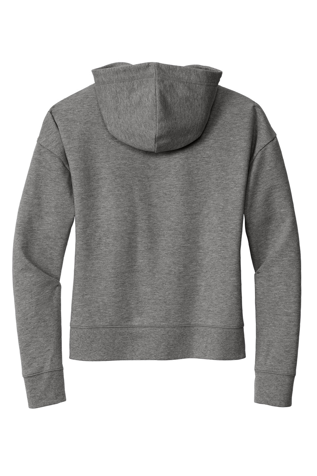 New Era LNEA550 Womens Comeback Fleece Hooded Sweatshirt Hoodie w/ Pouch Pocket Heather Dark Grey Flat Back