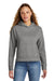 New Era LNEA550 Womens Comeback Fleece Hooded Sweatshirt Hoodie w/ Pouch Pocket Heather Dark Grey Model Front