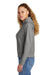 New Era LNEA550 Womens Comeback Fleece Hooded Sweatshirt Hoodie w/ Pouch Pocket Heather Dark Grey Model Side