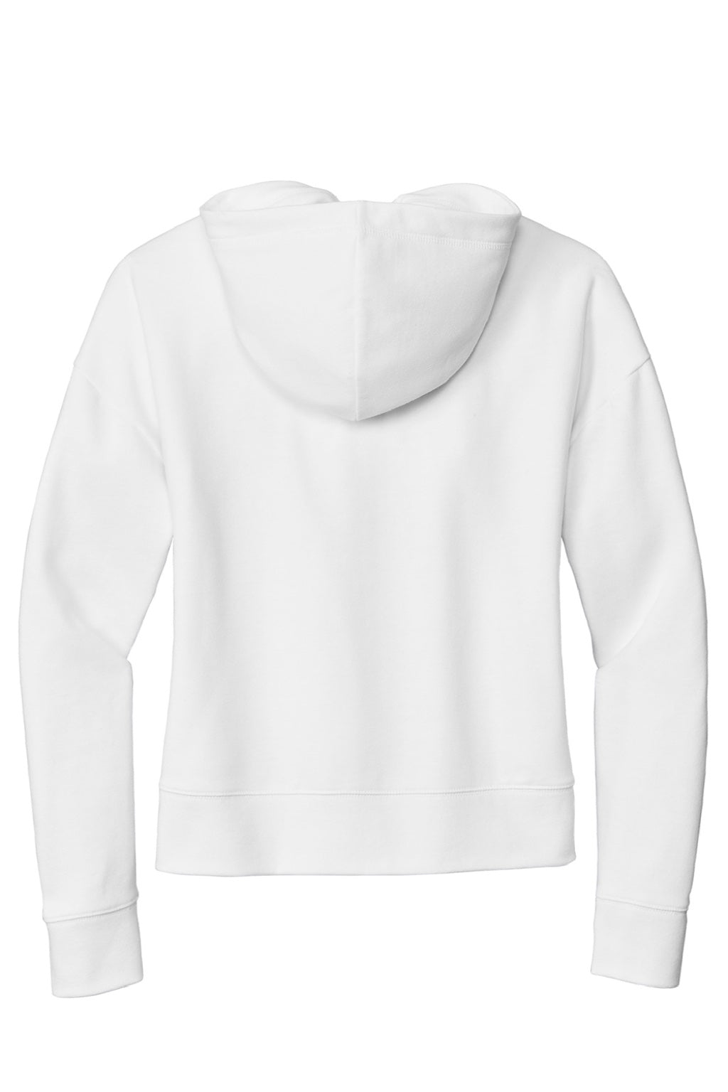 New Era LNEA550 Womens Comeback Fleece Hooded Sweatshirt Hoodie w/ Pouch Pocket White Flat Back