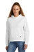 New Era LNEA550 Womens Comeback Fleece Hooded Sweatshirt Hoodie w/ Pouch Pocket White Model Front