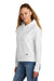 New Era LNEA550 Womens Comeback Fleece Hooded Sweatshirt Hoodie w/ Pouch Pocket White Model Side