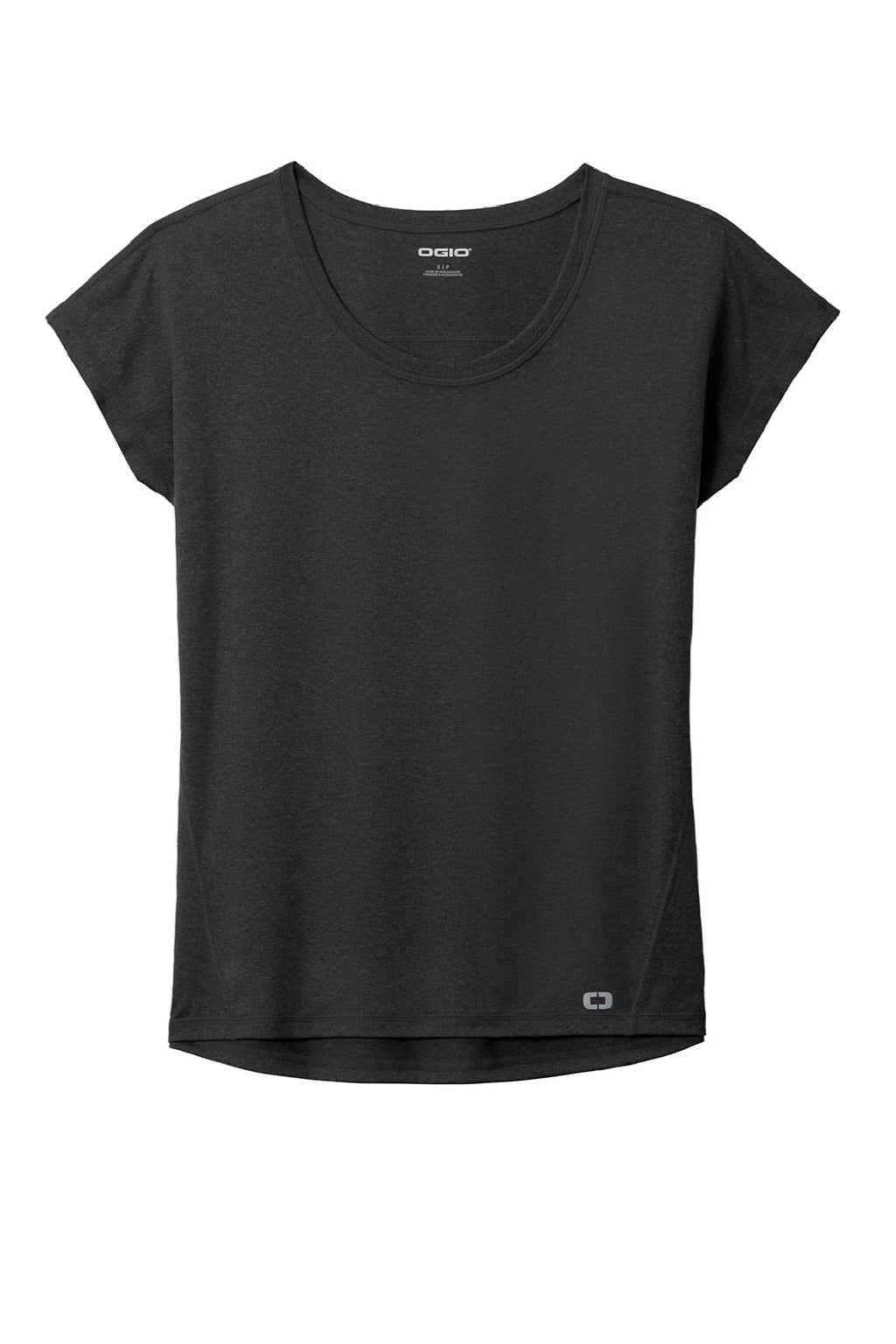 Ogio LOE324 Womens Endurance Pulse Moisture Wicking Short Sleeve Crewneck T-Shirt Blacktop Flat Front
