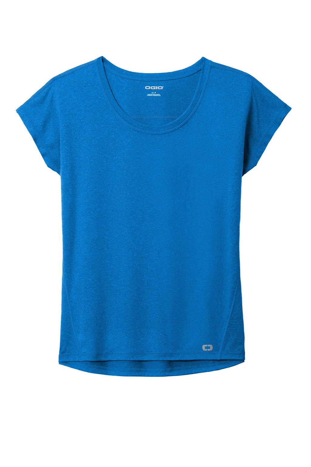 Ogio LOE324 Womens Endurance Pulse Moisture Wicking Short Sleeve Crewneck T-Shirt Electric Blue Flat Front