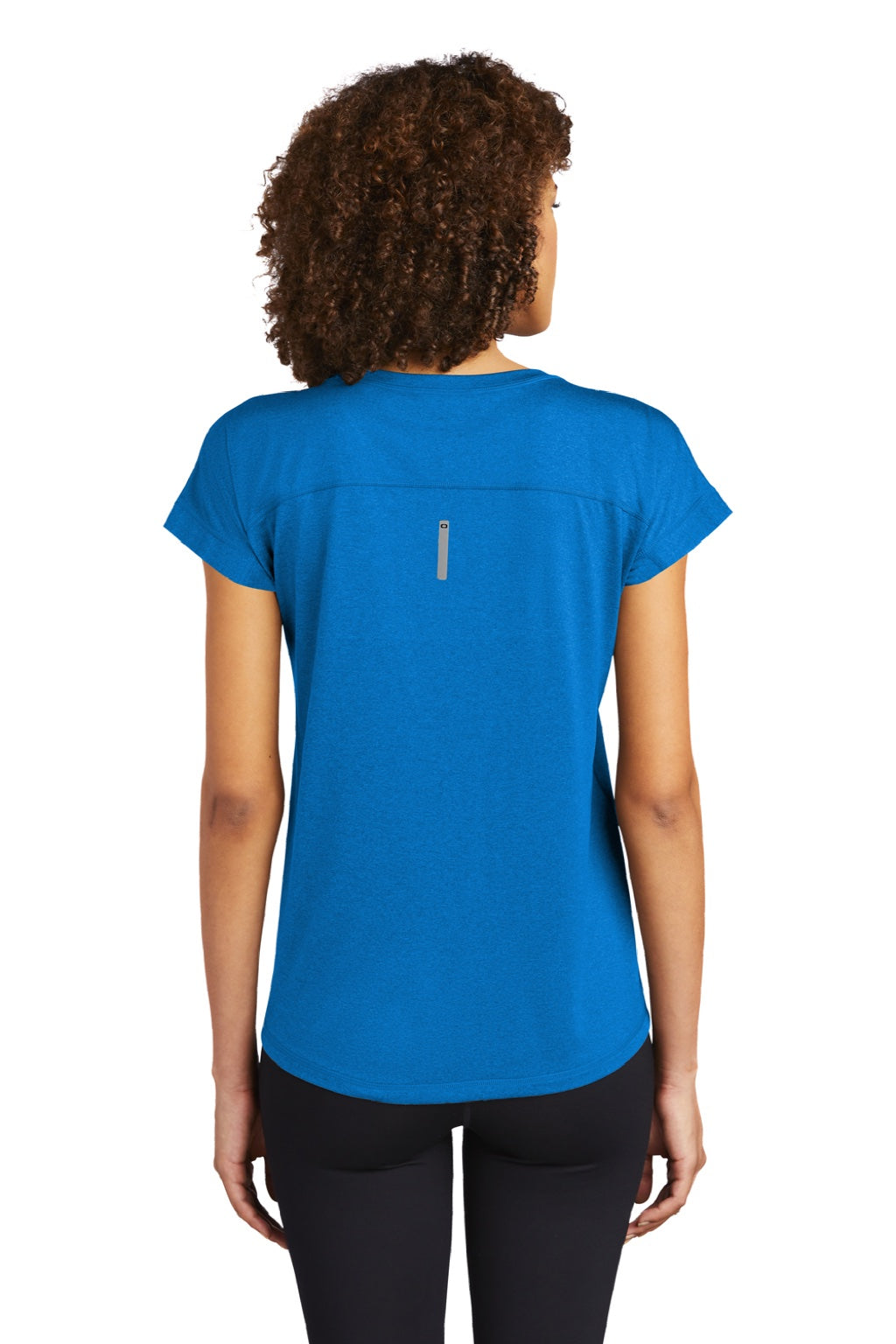 Ogio LOE324 Womens Endurance Pulse Moisture Wicking Short Sleeve Crewneck T-Shirt Electric Blue Model Back