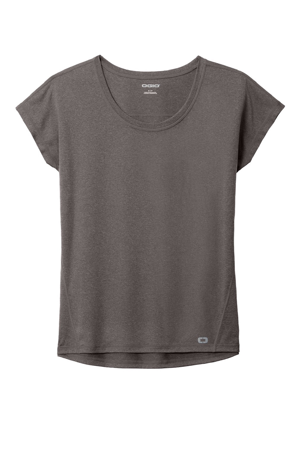 Ogio LOE324 Womens Endurance Pulse Moisture Wicking Short Sleeve Crewneck T-Shirt Gear Grey Flat Front
