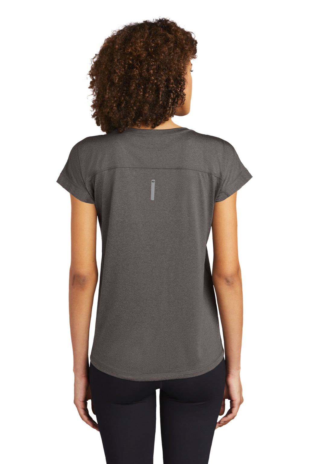Ogio LOE324 Womens Endurance Pulse Moisture Wicking Short Sleeve Crewneck T-Shirt Gear Grey Model Back