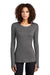 Ogio LOE340 Womens Endurance Force Moisture Wicking Long Sleeve Crewneck T-Shirt Heather Gear Grey Model Front
