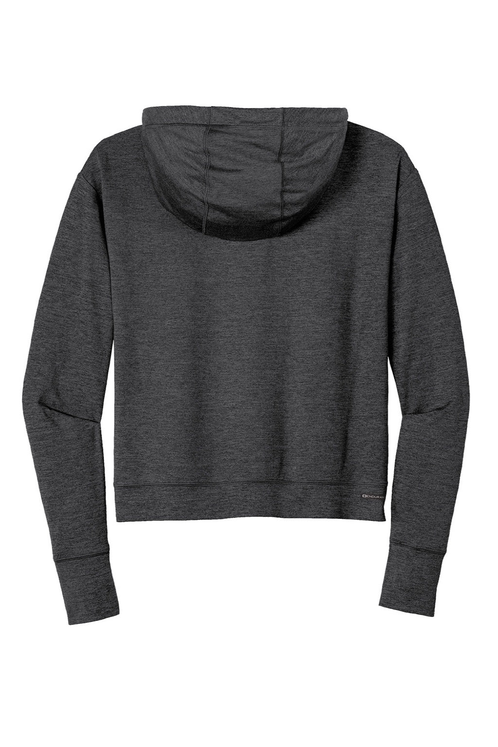 Ogio LOE342 Womens Endurance Force Moisture Wicking Hooded Sweatshirt Hoodie Heather Blacktop Flat Back