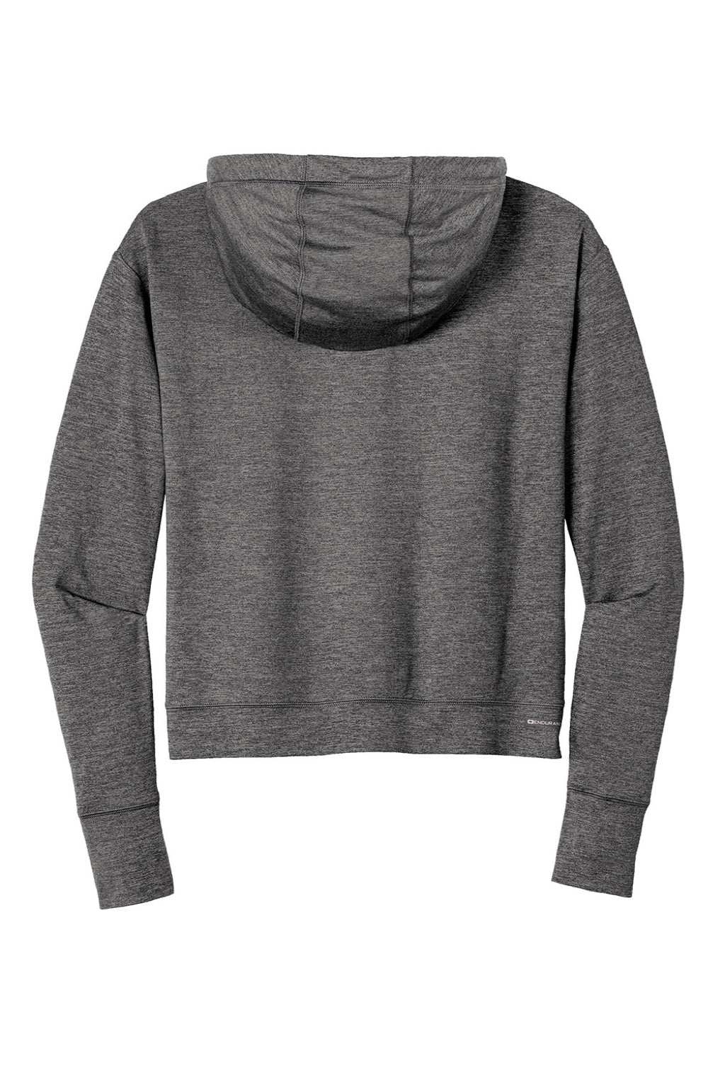 Ogio LOE342 Womens Endurance Force Moisture Wicking Hooded Sweatshirt Hoodie Heather Gear Grey Flat Back