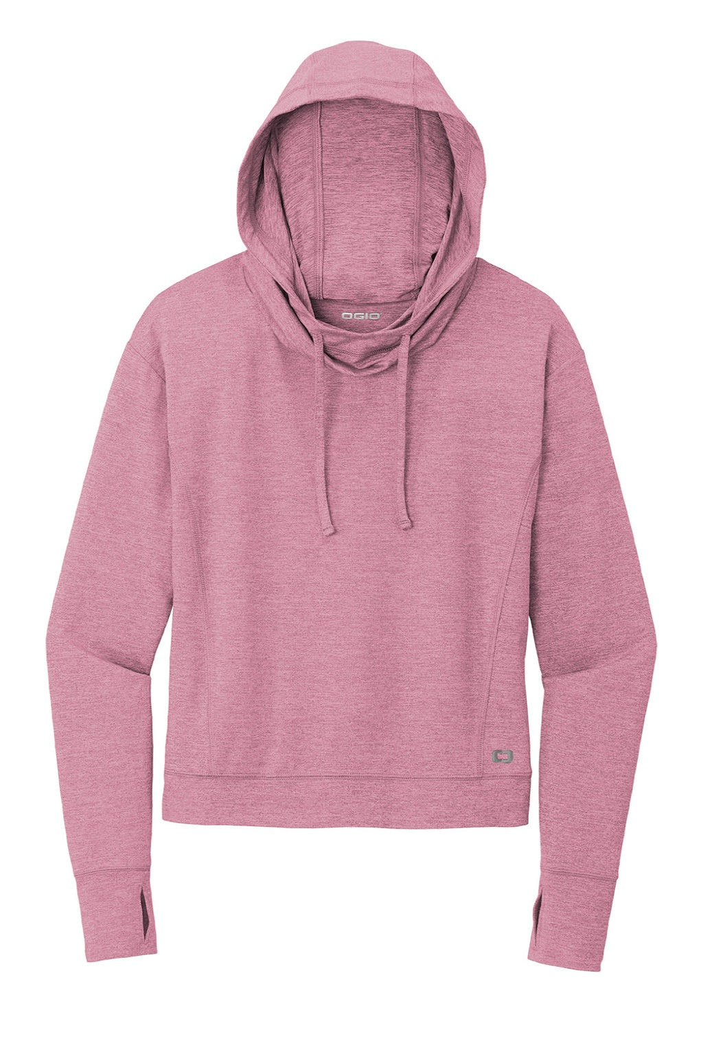 Ogio LOE342 Womens Endurance Force Moisture Wicking Hooded Sweatshirt Hoodie Heather Lilac Pink Flat Front