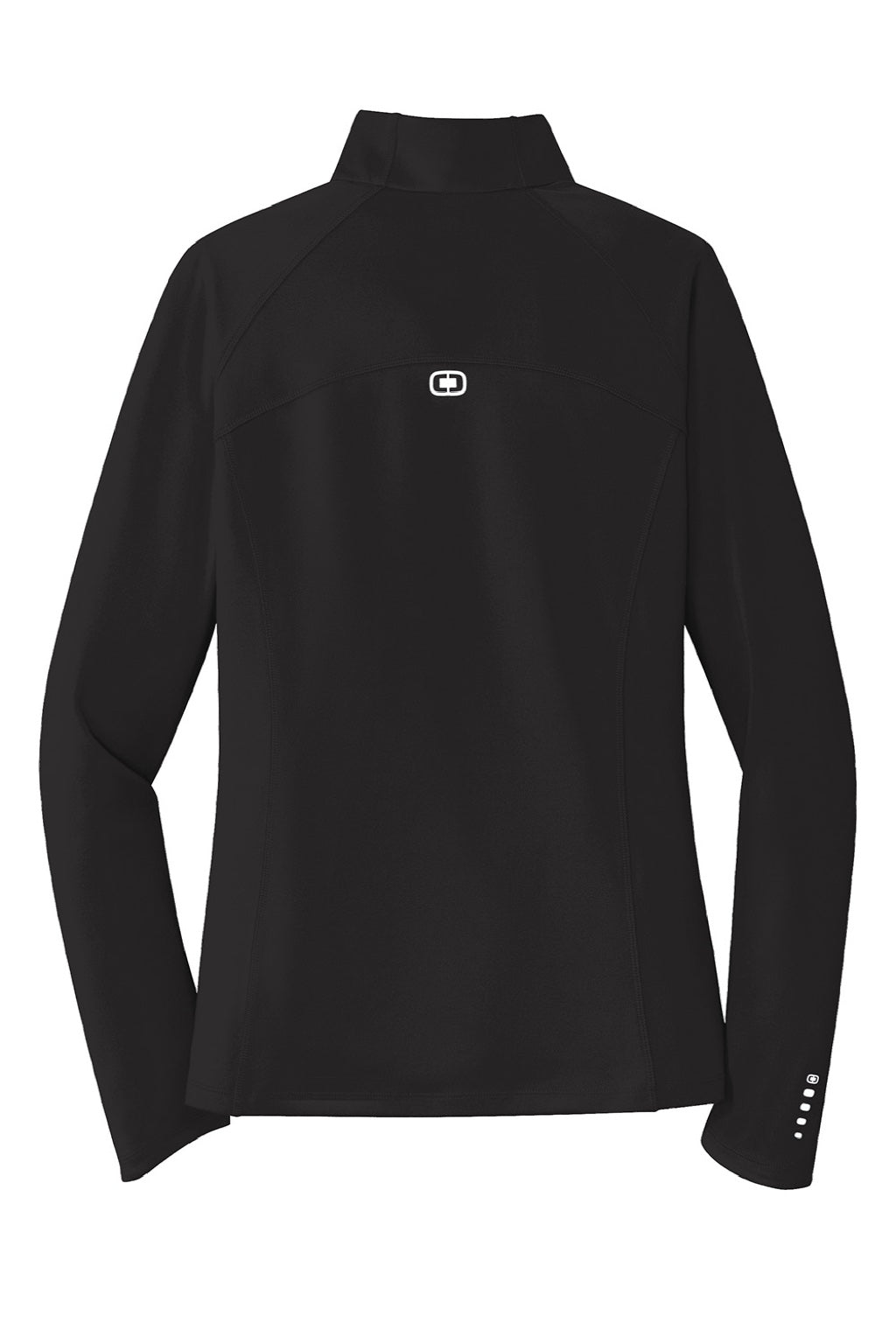 Ogio LOE551 Womens Endurance Radius Moisture Wicking Full Zip Sweatshirt w/ Pockets Blacktop Flat Back