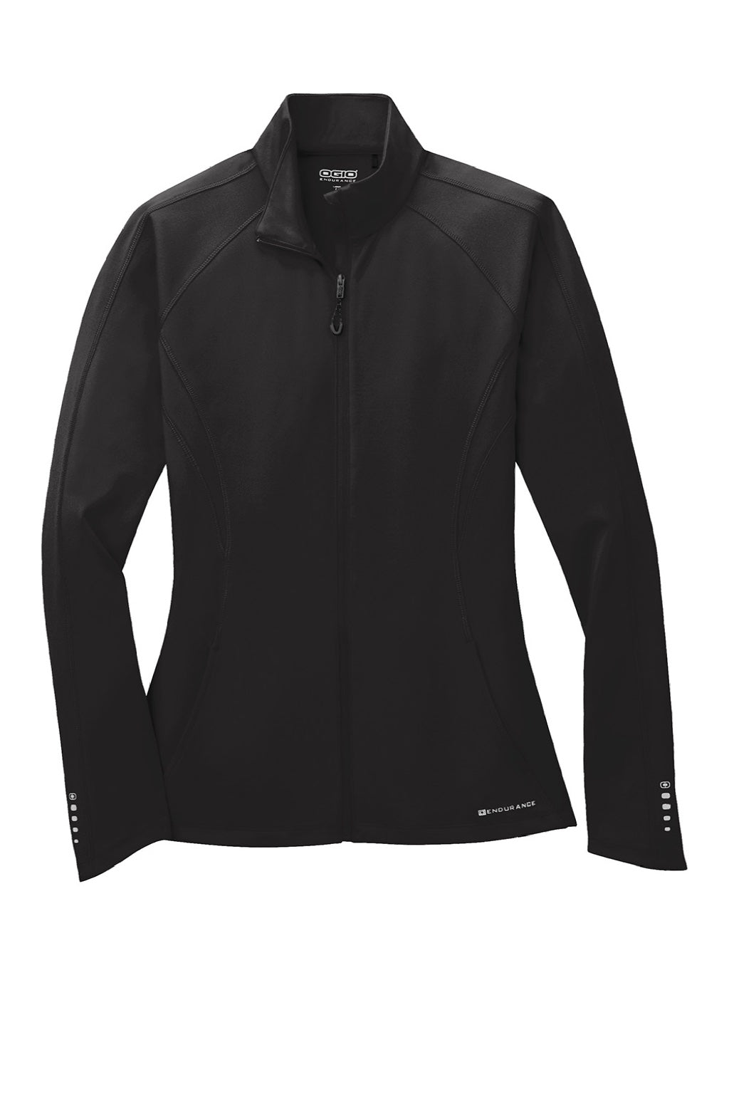 Ogio LOE551 Womens Endurance Radius Moisture Wicking Full Zip Sweatshirt w/ Pockets Blacktop Flat Front