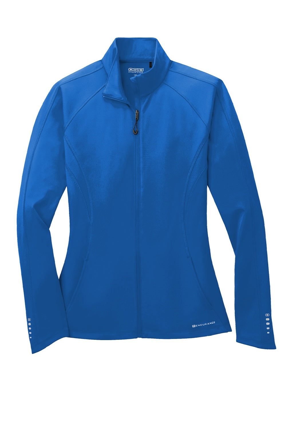 Ogio LOE551 Womens Endurance Radius Moisture Wicking Full Zip Sweatshirt w/ Pockets Electric Blue Flat Front