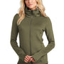 Ogio Womens Endurance Modern Performance Moisture Wicking Full Zip Sweatshirt w/ Pockets - Deep Olive Green