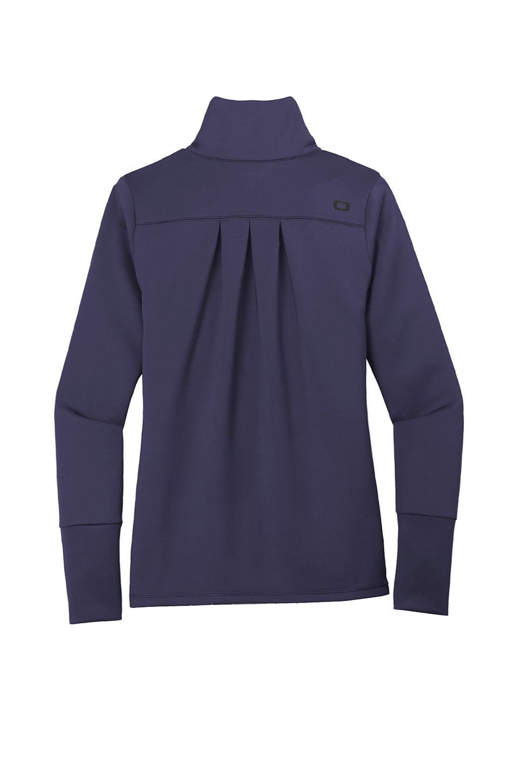 Ogio LOE703 Womens Endurance Modern Performance Moisture Wicking Full Zip Sweatshirt w/ Pockets Navy Blue Flat Back
