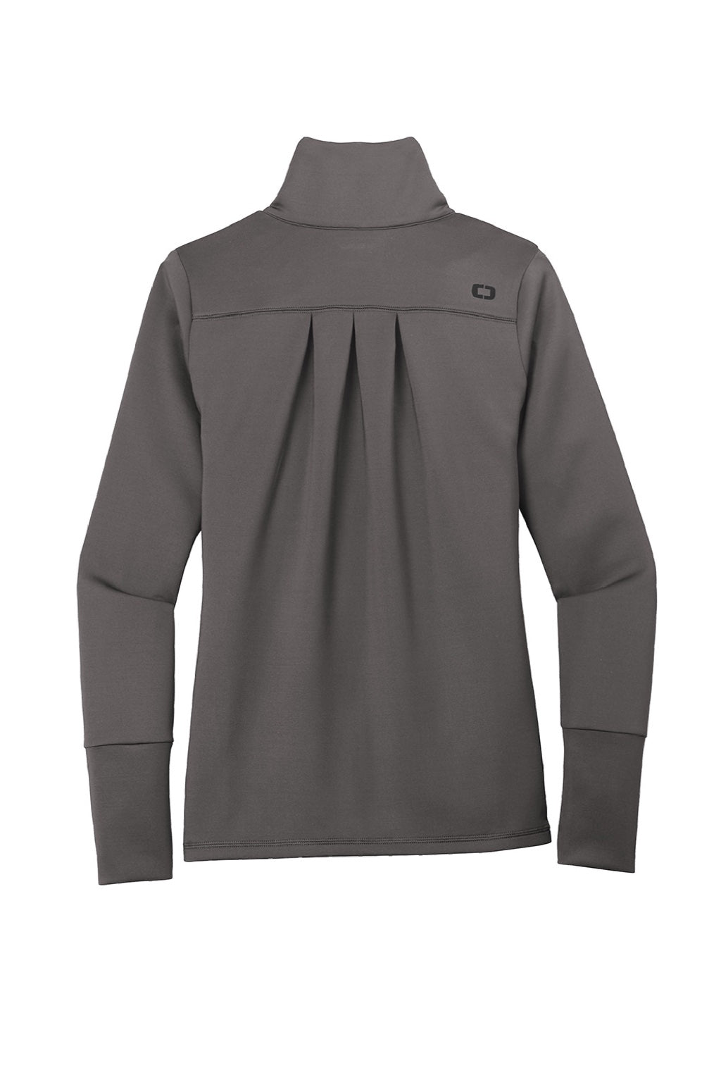 Ogio LOE703 Womens Endurance Modern Performance Moisture Wicking Full Zip Sweatshirt w/ Pockets Tarmac Grey Flat Back